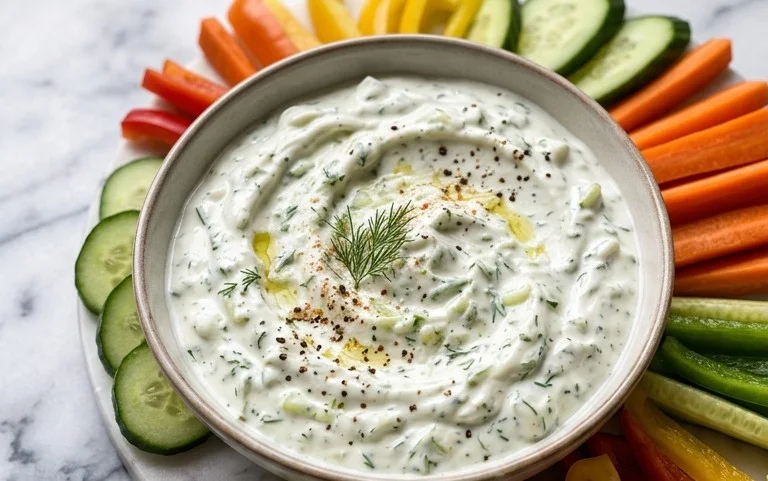 Cucumber Dip with Sour Cream and Dill