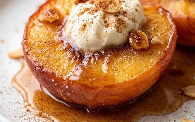 Cinnamon Sugar Baked Peaches